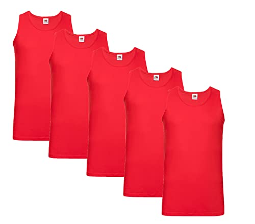 Fruit of the Loom Herren Unterhemd M L XL XXL 3XL 4XL auch Farbsets (5erPack), 5X Rot + 1 HL Kauf Notizblock L von Fruit of the Loom