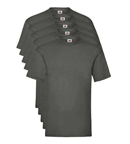 Fruit of the Loom Herren Valueweight 5 Pack T-Shirt, Grau (Light Graphite Gl), Medium (5er Pack) von Fruit of the Loom
