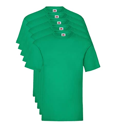 Fruit of the Loom Herren Valueweight 5 Pack T-Shirt, Grün (Kelly Green 47), Medium (5er Pack) von Fruit of the Loom