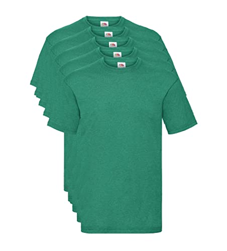 Fruit of the Loom Herren Valueweight 5 Pack T-Shirt, Grün (Retro Heather Green Rx), X-Large (Herstellergröße: X-L) (5er Pack) von Fruit of the Loom