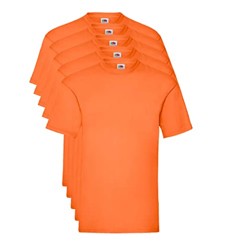 Fruit of the Loom Herren Valueweight 5 Pack T-Shirt, Orange (Orange 44), XX-Large (Herstellergröße: 2 X-L) (5er Pack) von Fruit of the Loom