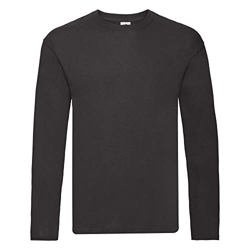 Fruit of the Loom Herren Valueweight Long Sleeve Sporttop, Schwarz, 5XL von Fruit of the Loom