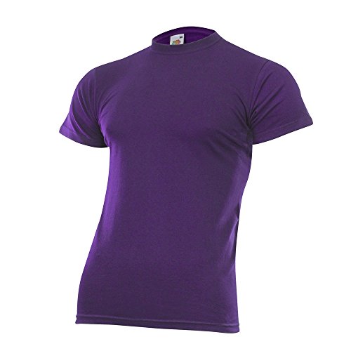 Fruit of the Loom Herren Valueweight Rundhals T-Shirt Violett - XXL von Fruit of the Loom