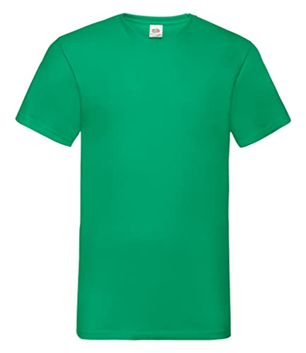 Fruit of the Loom Herren Valueweight V-Ausschnitt T-Shirt, Kelly Green, XXL von Fruit of the Loom