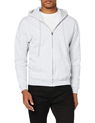 Fruit of the Loom Herren Zip Front Classic Hooded Jacke, Grey (Heather Grey), XXL von Fruit of the Loom