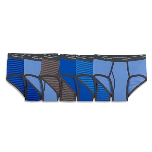 Fruit of the Loom Herren, Etikett, Feuchtigkeitsableitend, Farben, Multipacks Unterwäsche, 6er-Pack – Verschiedene Streifen/Feststoffe, M von Fruit of the Loom