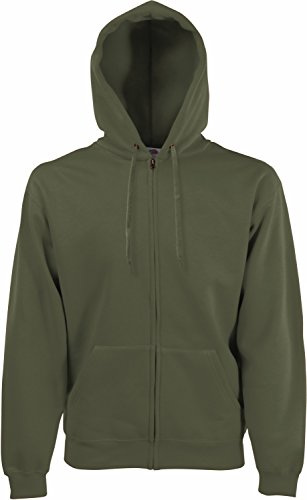 Fruit of the Loom Hooded Sweat-Jacket, Classic Olive, L von Fruit of the Loom