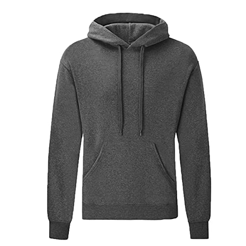 Fruit of the Loom Hooded Sweat S M L XL XXL XXL, Dark Heather + 1x HL-Kauf Notizblock, XXL von Fruit of the Loom