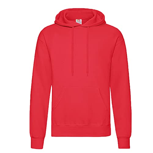 Fruit of the Loom Hooded Sweat S M L XL XXL XXL, Rot + 1x HL-Kauf Notizblock, L von Fruit of the Loom