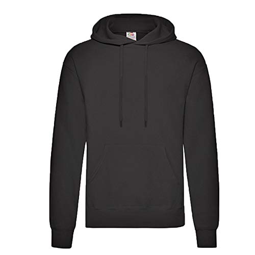 Fruit of the Loom Hooded Sweat S M L XL XXL XXL, Schwarz + 1x HL-Kauf Notizblock, XXL von Fruit of the Loom
