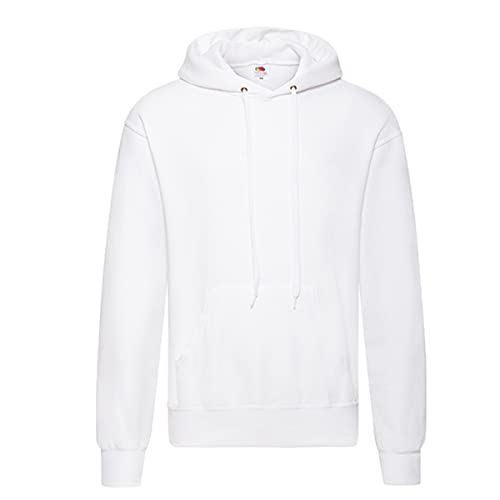 Fruit of the Loom Hooded Sweat S M L XL XXL XXL, Weiss + 1x HL-Kauf Notizblock, XL von Fruit of the Loom
