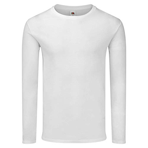Fruit of the Loom Iconic 150 Classic Long Sleeve T-Shirt, Farbe:weiß, Größe:M von Fruit of the Loom