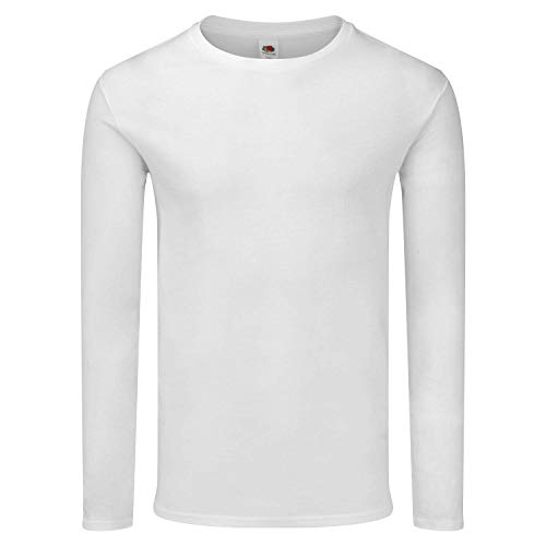 Fruit of the Loom Iconic 150 Classic Long Sleeve T-Shirt, Farbe:weiß, Größe:S von Fruit of the Loom