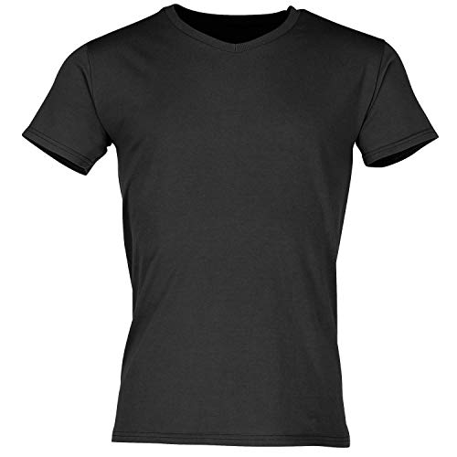 Fruit of the Loom Iconic 150 V-Neck T-Shirt, Farbe:schwarz, Größe:2XL von Fruit of the Loom
