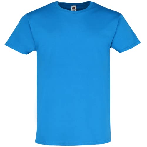Fruit of the Loom Iconic 195 Ringspun Premium T Herren T-Shirt NEU, Farbe:azurblau, Größe:S von Fruit of the Loom