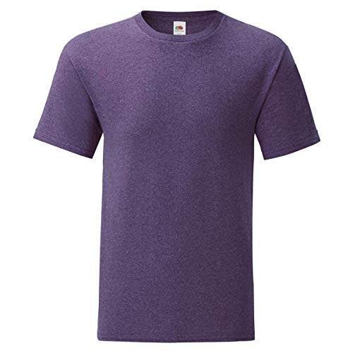 Fruit of the Loom Iconic T-Shirt Größe S - 5XL, Größe:2XL, Farbe:violett meliert von Fruit of the Loom