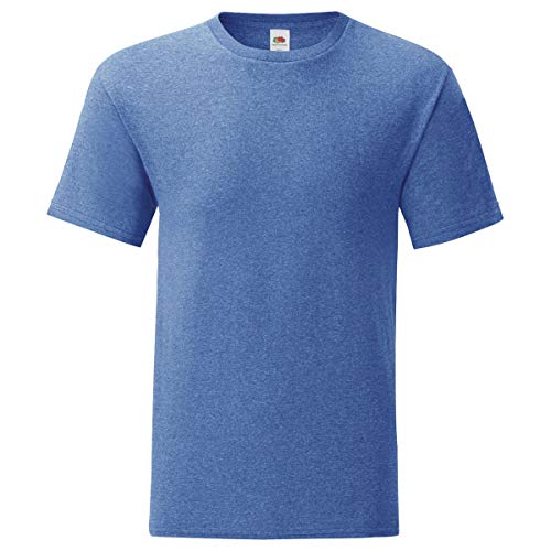 Fruit of the Loom Iconic T-Shirt Größe S - 5XL, Größe:S, Farbe:Retro Royalblau meliert von Fruit of the Loom