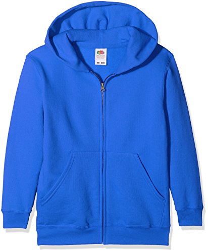 Fruit of the loom Jungen Classic Hooded Sweat Jacket Kids Kapuzenpullover, Blau (Royal Blue 300), 152 (Herstellergröße: 12-13) von Fruit of the Loom