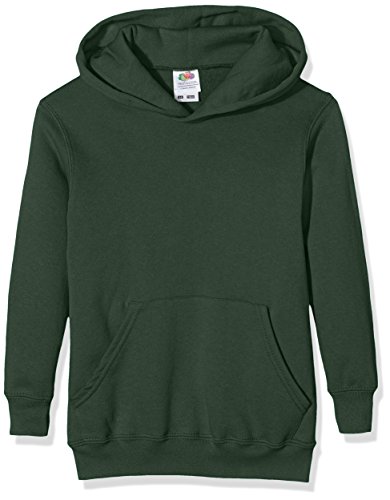 Fruit of the Loom Jungen Kapuzenpullover Classic Hoodie, Grün (Bottle Green ), Gr. 116 CM (5/6 Jahre) von Fruit of the Loom