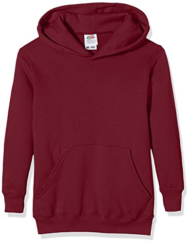 Fruit of the Loom Jungen Kapuzenpullover Classic Hoodie, Rot (Burgundy ), Gr. 116 CM (5/6 Jahre) von Fruit of the Loom