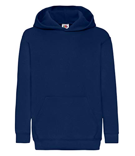 Fruit of the Loom Jungen Regular Fit Kapuzenpullover Classic Hoodie, Blau (Navy Blue 32), 140 (Herstellergröße: 9-10 Jahre) von Fruit of the Loom