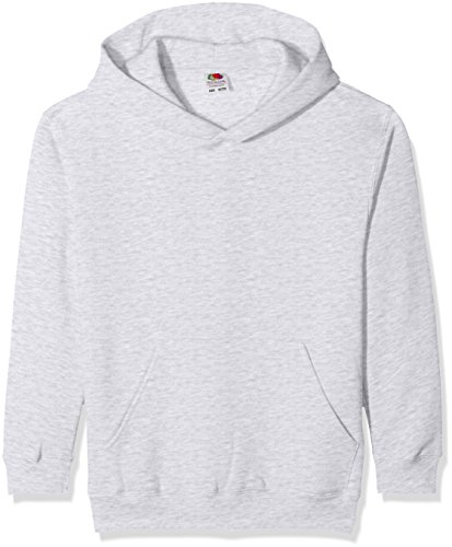 Fruit of the loom Jungen Premium Hooded Sweat Kids Kapuzenpullover, Grau (Heather Grey 123), 140 (Herstellergröße: 9-11) von Fruit of the Loom