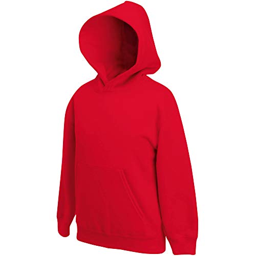 Unisex-Kapuzen-Sweatshirt/Hoodie für Kinder von Fruit of the Loom M rot von Fruit of the Loom