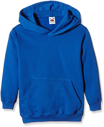 Fruit of the Loom Jungen Regular Fit Kapuzenpullover Classic Hoodie, Blau (Royal 51), 152 (Herstellergröße: 12-13 Jahre) von Fruit of the Loom