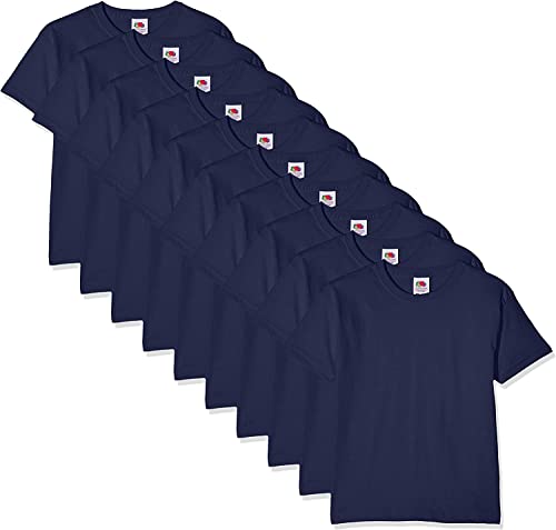 Fruit of the Loom Jungen Regular Fit T-Shirt Kids 10 Pack T-shirt, Blau (Navy 32), 12-13 Y (Herstellergröße: 12-13 Y) von Fruit of the Loom