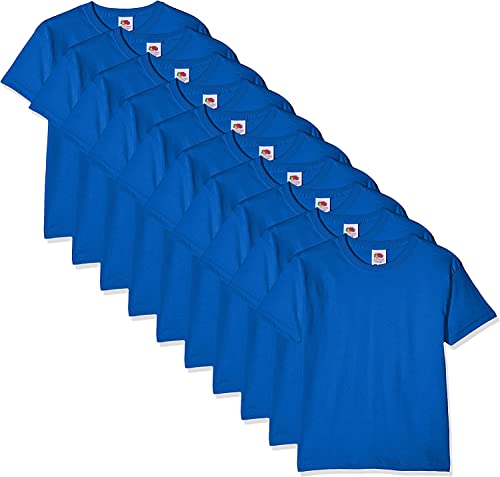 Fruit of the Loom Jungen Regular Fit T-Shirt Kids 10 Pack T-shirt, Blau (Royal Blue 51), 12-13 Y (Herstellergröße: 12-13 Y) von Fruit of the Loom