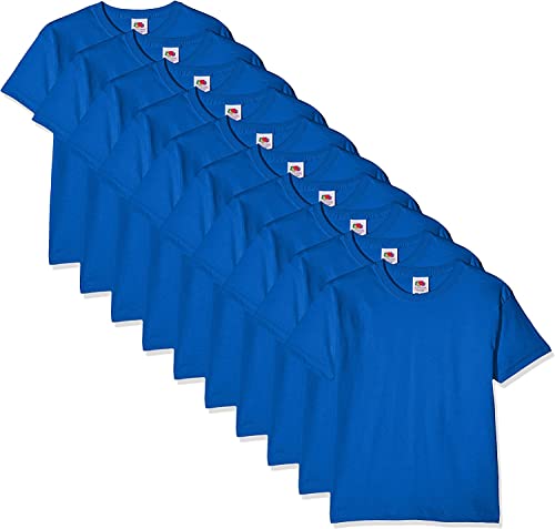 Fruit of the Loom Jungen Regular Fit T-Shirt Kids 10 Pack T-shirt, Blau (Royal Blue 51), 9-11 Y (Herstellergröße: 9-11 Y) von Fruit of the Loom