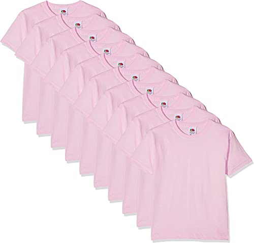 Fruit of the Loom Jungen Regular Fit T-Shirt Kids 10 Pack T-shirt, Pink (Light Pink 52), 7-8 Y (Herstellergröße: 7-8 Y) von Fruit of the Loom