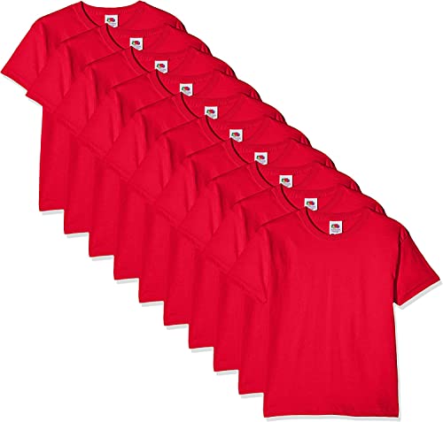 Fruit of the Loom Jungen Regular Fit T-Shirt Kids 10 Pack T-shirt, Rot (Red 41), 14-15 Y (Herstellergröße: 14-15 Y) von Fruit of the Loom