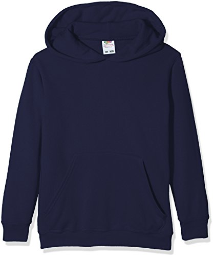 Fruit of the Loom Jungen Kids Hooded Sweat Kapuzenpullover, Blau (Navy 200), 140 ((9-11)) von Fruit of the Loom