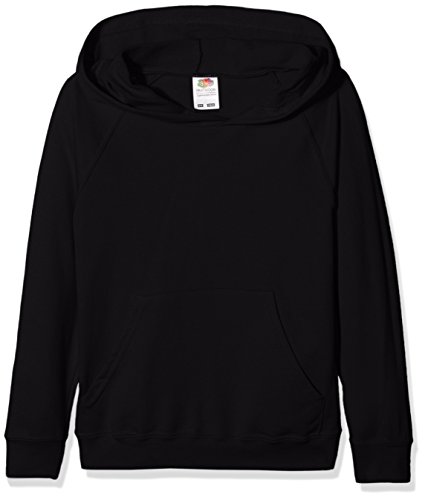 Fruit of the loom Jungen Lightweight Hooded Sweat Kids Kapuzenpullover, Schwarz (Black 101), 152 (Herstellergröße: 12-13) von Fruit of the Loom