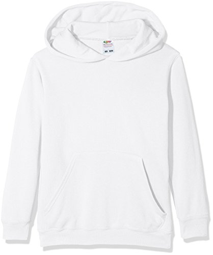 Fruit of the loom Jungen Lightweight Hooded Sweat Kids Kapuzenpullover, Weiß (White 000), 152 (Herstellergröße: 12-13) von Fruit of the Loom