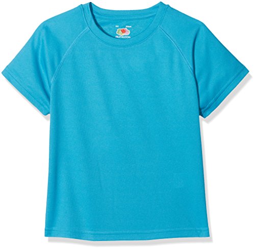 Fruit of the Loom Jungen Performance T Kids Sport Shirt, Blau (Azure Blue 310), 152 (Herstellergröße: 12-13) von Fruit of the Loom