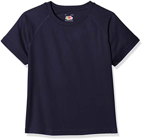 Fruit of the Loom Jungen Performance T Kids Sport Shirt, Blau (Deep Navy 202), 128 (Herstellergröße: 7-8) von Fruit of the Loom