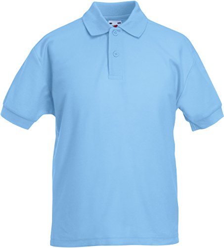 Fruit of the Loom Jungen Poloshirt blau himmelblau 9-11 Jahre von Fruit of the Loom