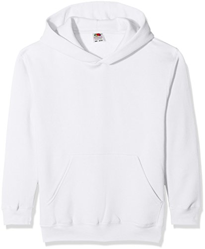 Fruit of the loom Jungen Premium Hooded Sweat Kids Kapuzenpullover, Weiß (White 000), 152 (Herstellergröße: 12-13) von Fruit of the Loom