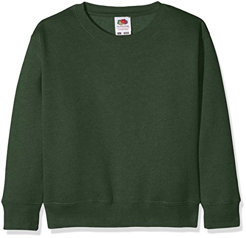 Fruit of the Loom Jungen Premium Set-In Sweat Kids Sweatshirt, Grün (Bottle Green 540), 104 (Herstellergröße: 3-4) von Fruit of the Loom