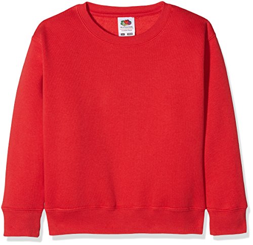 Fruit of the Loom Jungen Premium Set-In Sweat Kids Sweatshirt, Rot (Red 400), 104 (Herstellergröße: 3-4) von Fruit of the Loom