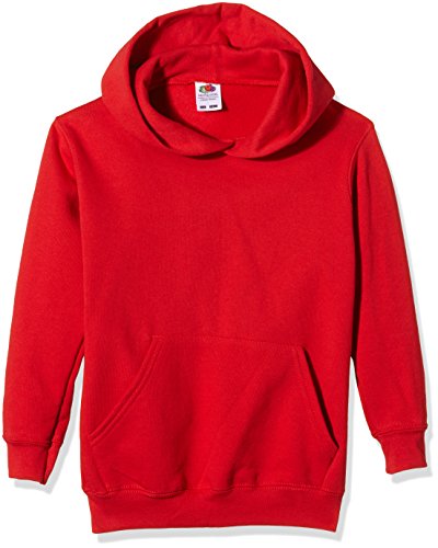 Fruit of the Loom Jungen Pull-Over Classic Hooded Sweat Sweatshirt, Rot (Red), 9-10 (Herstellergröße: 10-11 Jahre) von Fruit of the Loom