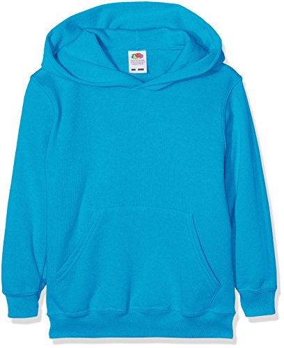 Fruit of the Loom Jungen Regular Fit Kapuzenpullover Classic Hoodie, Blau (Azure ZU), 140 (Herstellergröße: 9-10 Jahre) von Fruit of the Loom
