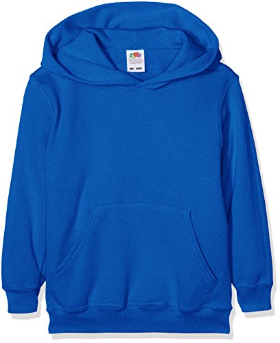 Fruit of the Loom Jungen Regular Fit Kapuzenpullover Classic Hoodie, Blau (Royal Blue 51), 140 (Herstellergröße: 9-10 Jahre) von Fruit of the Loom