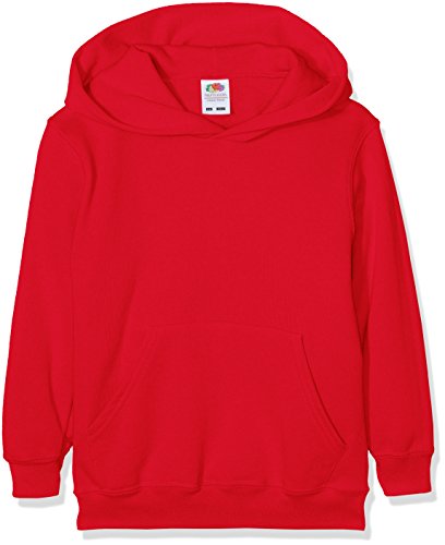 Fruit of the Loom Jungen Regular Fit Kapuzenpullover Classic Hoodie, Rot (Red 40), 152 (Herstellergröße: 12-13 Jahre) von Fruit of the Loom