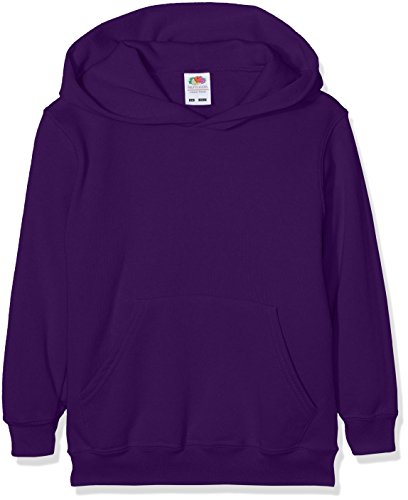 Fruit of the Loom Jungen Regular Fit Kapuzenpullover Classic Hoodie, Violett (Purple PE), 128 (Herstellergröße: 7-8 Jahre) von Fruit of the Loom