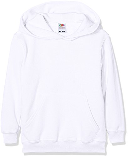 Fruit of the Loom Jungen Regular Fit Kapuzenpullover Classic Hoodie, Weiß (White 30), 140 (Herstellergröße: 9-10 Jahre) von Fruit of the Loom