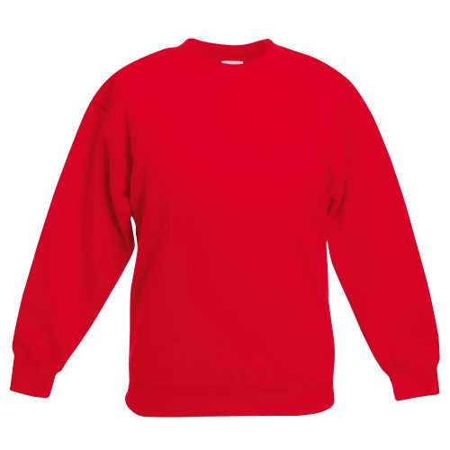 Fruit of the Loom Jungen Regular Fit Sweatshirt, Rot (Rot 40), Gr. 128 CM (Herstellergröße: 7/8 Jahre ) von Fruit of the Loom