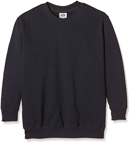 Fruit of the Loom Jungen Regular Fit Sweatshirt SS027B, Blau (Deep Navy), 10/11 Anni (Taglia Produttore: 140) von Fruit of the Loom